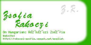 zsofia rakoczi business card